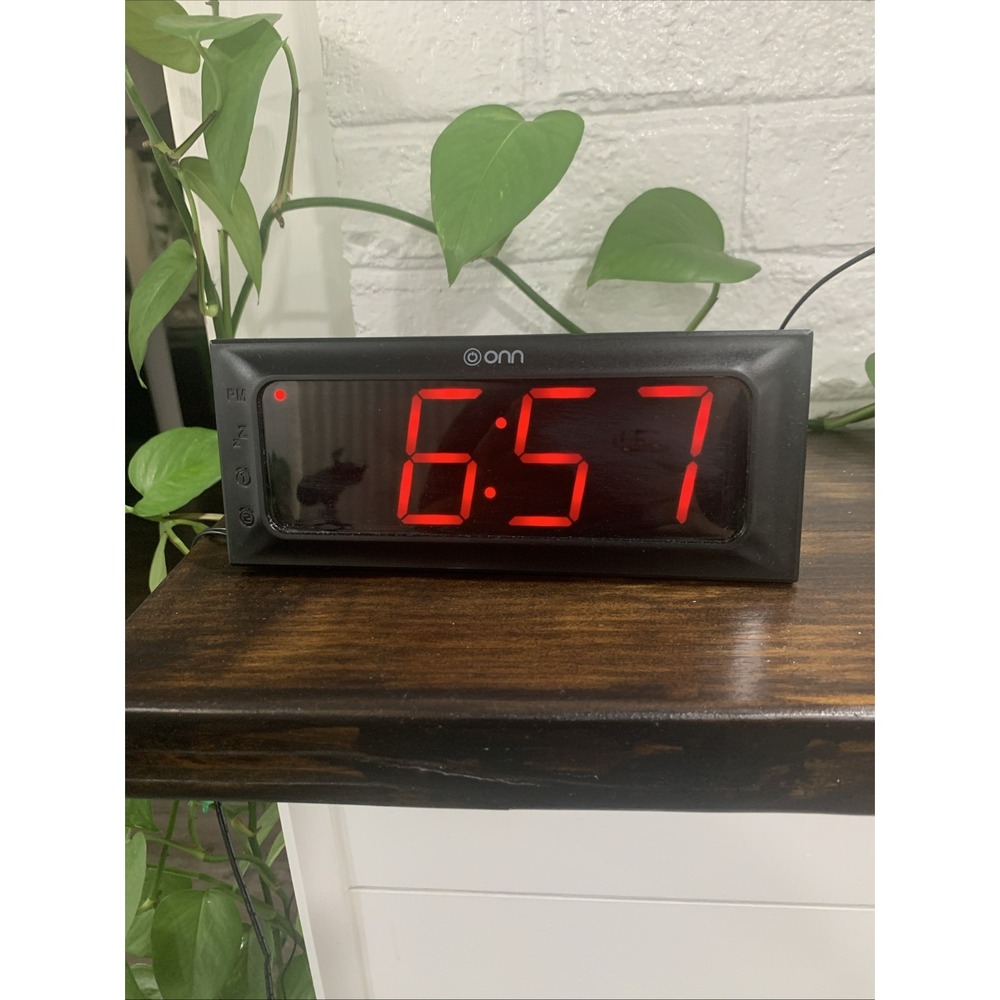 ONN Digital LED Dual Alarm Clock Radio ONA15AV101 Black AM FM Battery Backup